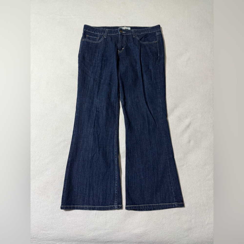 Levis 518 Jeans Womens 15 Short Blue Super Low Bootcut Dark‎ Wash Denim